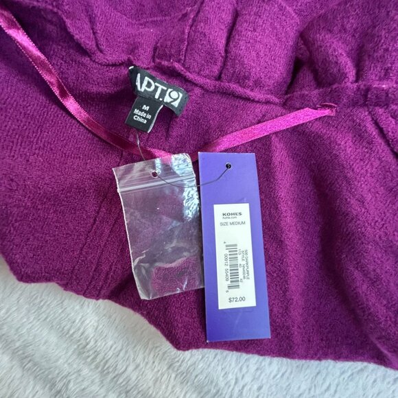 Apt. 9 Womens Ruffled Cardigan Jacket Medium Wool Purple Lightweight New $72 - Picture 3 of 8